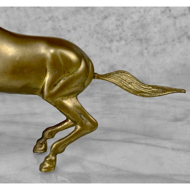 Brass Vintage Traditional Brass Show Horse Ranch Equestrian Sculpture For Sale - Image 8 of 9