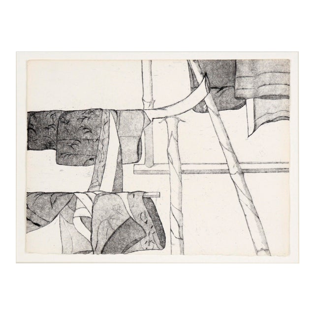 Hanging Cloth to Dry - Etching on Paper (#8/15) For Sale