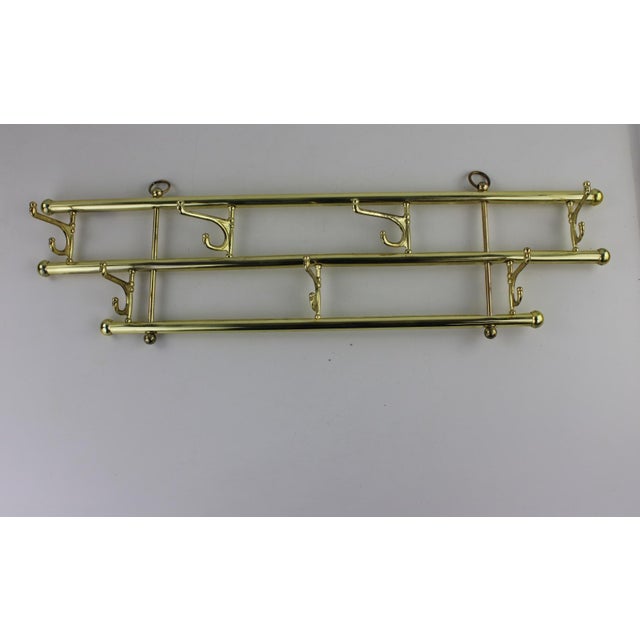 Brass Coat Rack with Adjustable Hooks, 1950s For Sale - Image 9 of 10