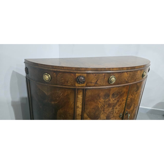 Antique Demi Lune Sideboard in Yew Wood, 1910 For Sale - Image 16 of 18
