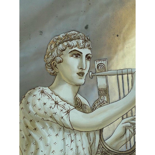 Gold Neoclassical Reverse Painted Mirror Panels, Early 20th Century For Sale - Image 8 of 10