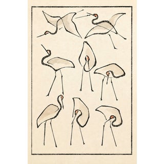 Crane Studies I by Katsushika Hokusai, Japanese Art Print Reproduction, 32" X 48" For Sale