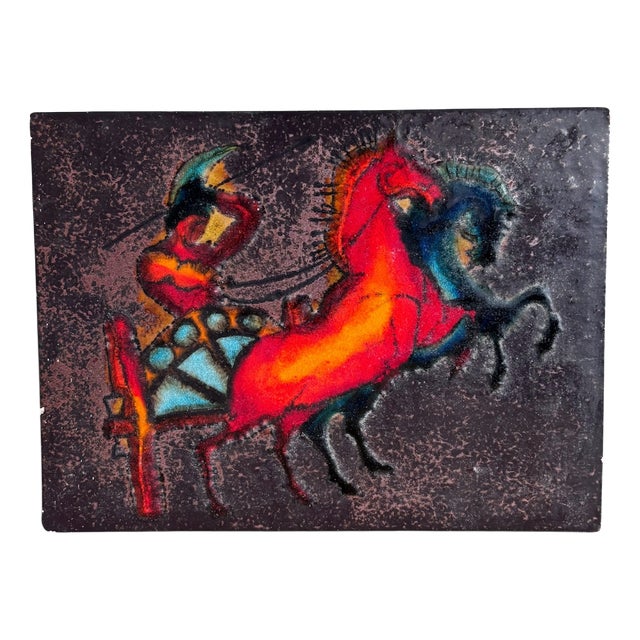 Vintage Ruscha Ceramic Wall Plaque, 1970s For Sale