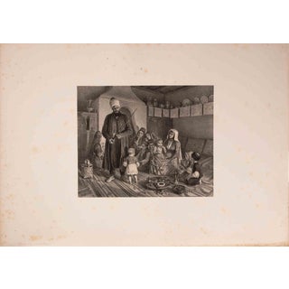Auguste Raffet, Famille Tatare à son Souper, Lithograph, 1846 For Sale
