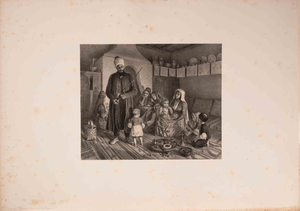 Auguste Raffet, Famille Tatare à son Souper, Lithograph, 1846