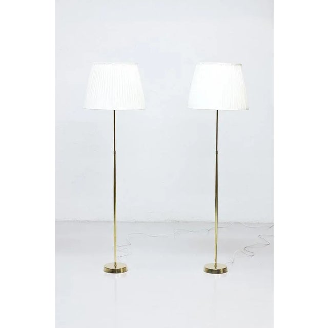 Swedish Brass Floor Lamps by Hans Bergström for Asea, 1950s, Set of 2 For Sale - Image 12 of 12