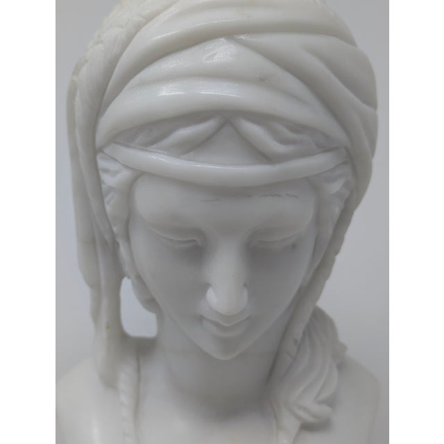 Antique Italian "Bedouin Princess" Marble Bust: Orientalist Period For Sale In Portland, OR - Image 6 of 11