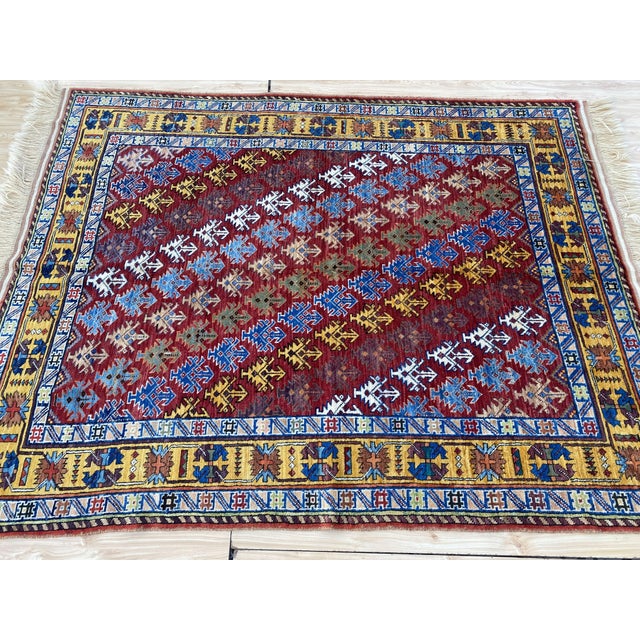 Vintage Shirvan Wool Rug, Red Floral Sprig For Sale - Image 6 of 12