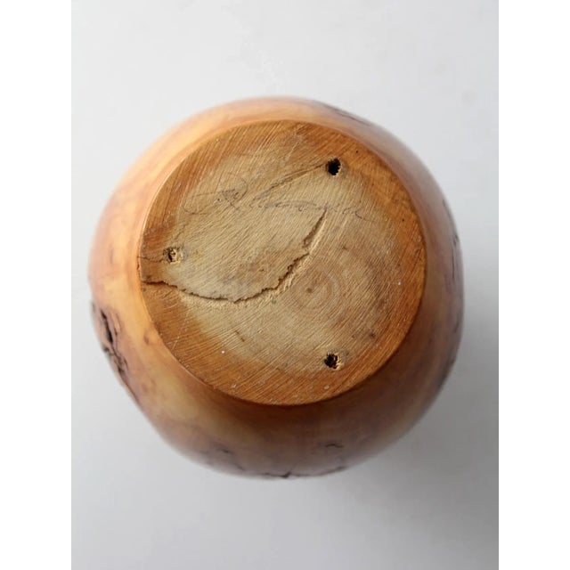 Mid 20th Century Vintage Burl Wood Vase For Sale - Image 5 of 9