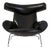 EJ100 Ox Lounge Chair in Black Leather by Hans J. Wegner for Erik Jørgensen, 1980s For Sale