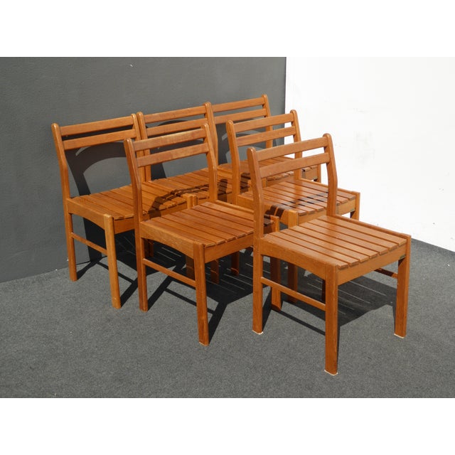 Danish Modern ScanTeak Outdoor Chairs Set of 6 Chairish