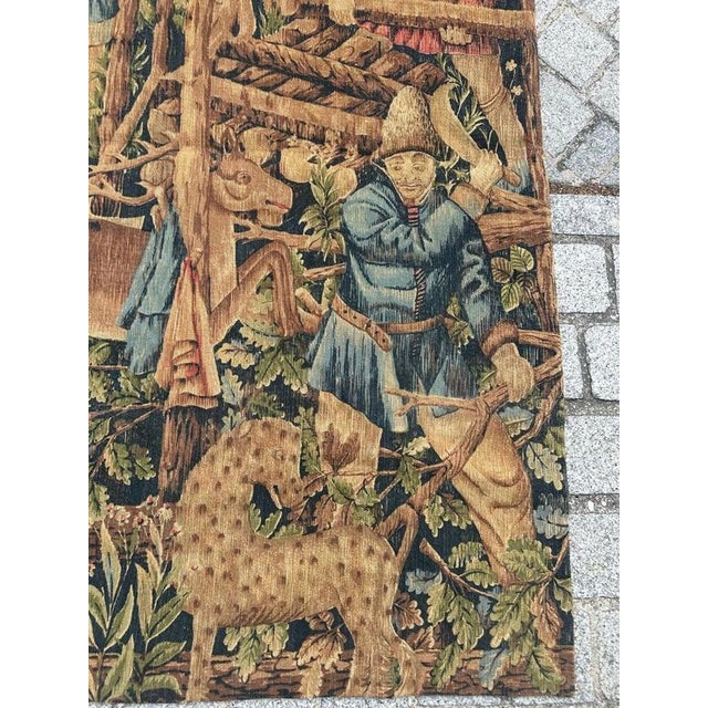 Textile Vintage French Screen Printed Tapestry, 1950s For Sale - Image 7 of 18