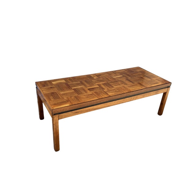 Vintage Mid-Century Modern Parquet Coffee Table in Walnut, Oak and Teak | 1960s–1970s For Sale - Image 6 of 13