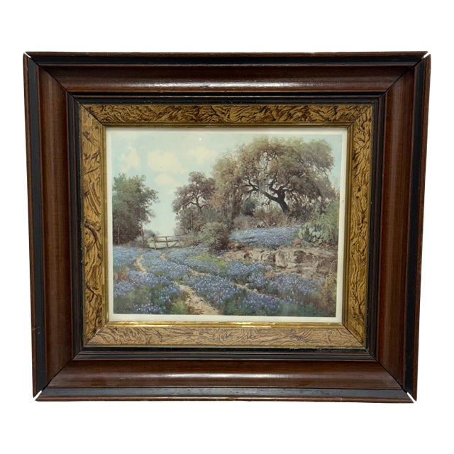 Porfirio Salinas Blue Bonnet Trail Custom Framed Print For Sale