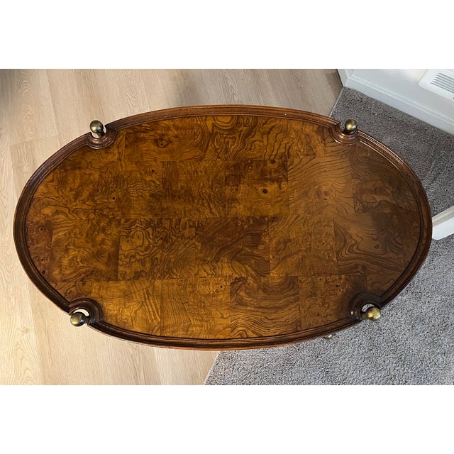 Wood 1960s Mid Century Modern Tea Table W/Wood Top & Brass Legs For Sale - Image 7 of 9