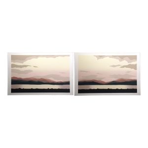 1980s Jim Boutwell "Cedar Lake I & Ii" Diptych 2 Signed Numbered Serigraph Art Prints