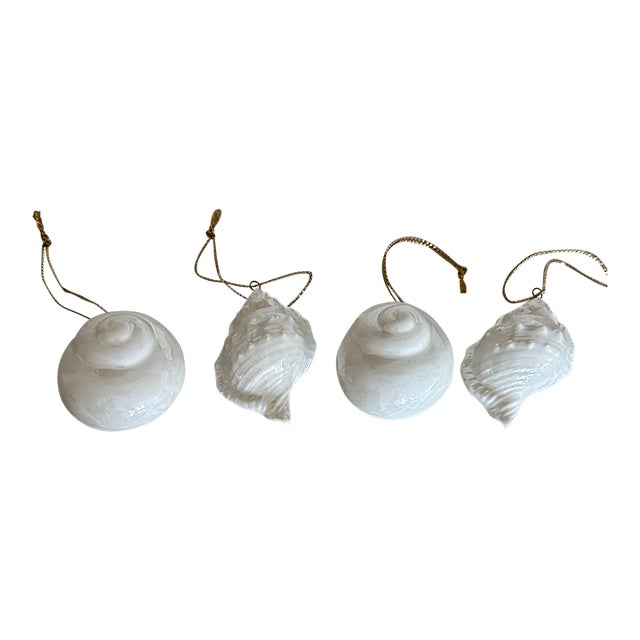 Vintage Ceramic Seashells Christmas Ornaments Set of 4 Chairish