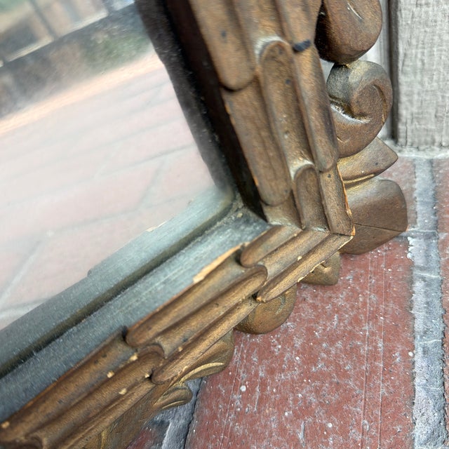 Hollywood Regency Intricate Carved Wood Mirror - Vintage For Sale - Image 3 of 5