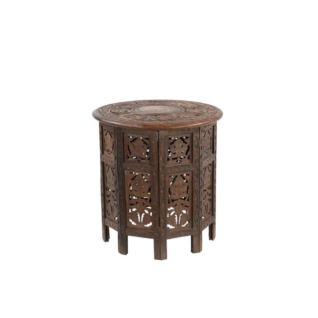 Indian Vintage Moroccan Style Side Table For Sale - Image 3 of 3