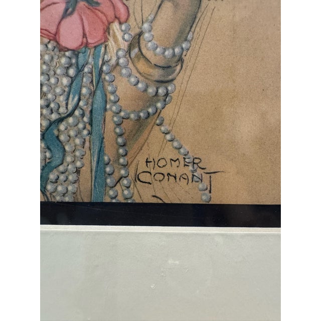 1923 Original Theatre Magazine Cover, January, Homer B. Conant, Art Deco, Matted For Sale - Image 4 of 6