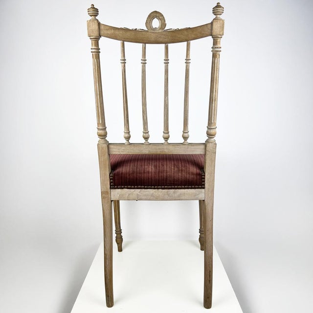 Swedish Gustavian Carved Wood in Velvet Chair For Sale - Image 4 of 12