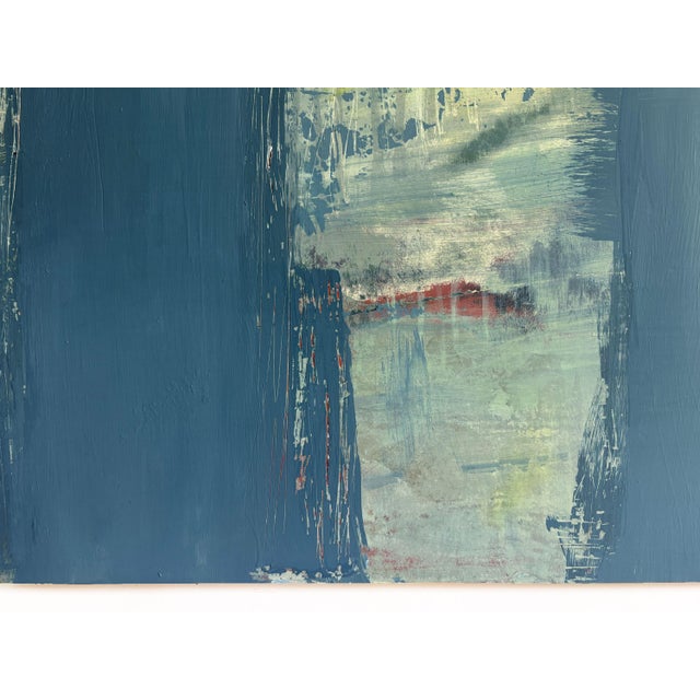 Paint "River Moss" Blue & Green Abstract Painting, Large Neutral Contemporary Painting by JTS For Sale - Image 7 of 13