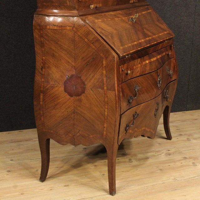 1920s Genoese Inlaid Wood Trumeau, 1930s For Sale - Image 5 of 13