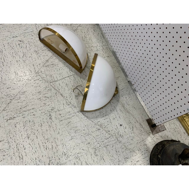 Art Deco Vintage Brass and Lucite Sconces - a Pair For Sale - Image 3 of 5