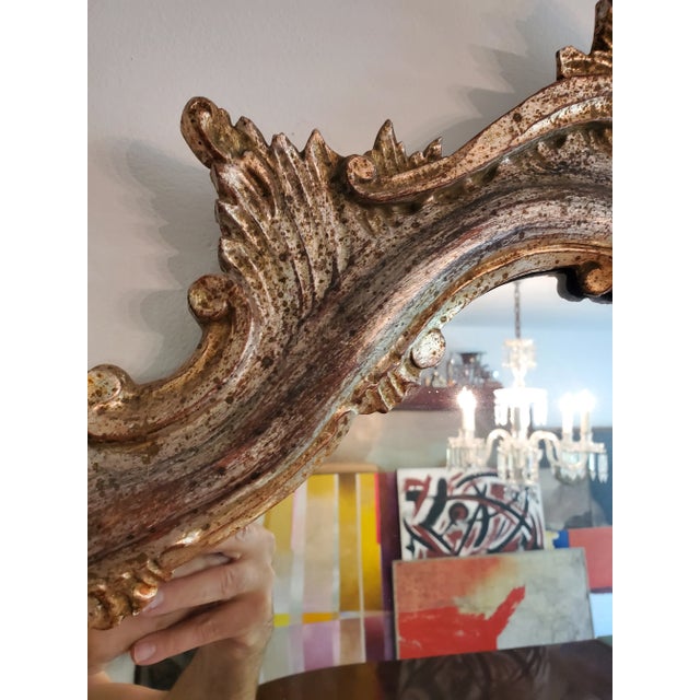 Mid-Century Modern Mid-Century Modern Italian Silver Gilt Mirror For Sale - Image 3 of 6