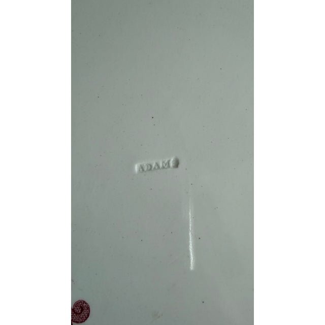 Ceramic A Very Fine Antique Red Transferware Decorated Staffordshire Platter "Andalusia" Pattern by Adams, Circa 1840's For Sale - Image 7 of 15