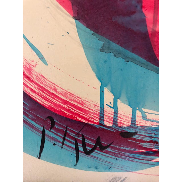 Red Modern Peter Robert Keil Signed Expressionist Painting With Certificate of Authenticity For Sale - Image 8 of 12