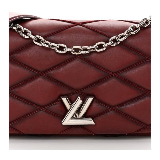 Louis Vuitton Lambskin Malletage GO-14 MM Bordeaux, Excellent Condition Like New For Sale - Image 10 of 18