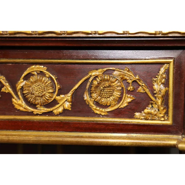 Exceptional 19th Century French Louis XVI Style Marble-Top Console Table With Ormolu Accents For Sale - Image 9 of 18