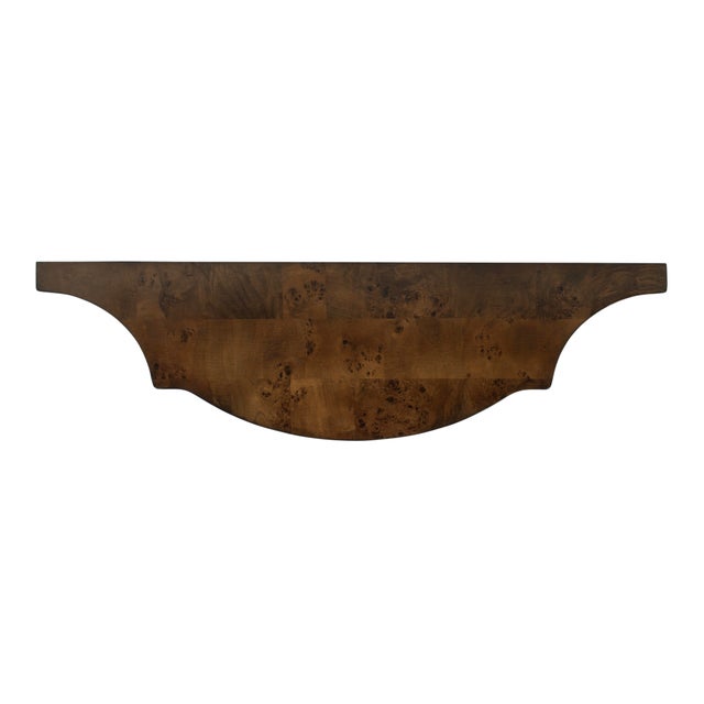 Wood Chester 54 in. W Demilune Wood Traditional Console Table, Traditional Burl For Sale - Image 7 of 8
