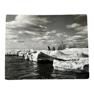 1950s Lake Michigan Large Black and White Mounted Photograph For Sale