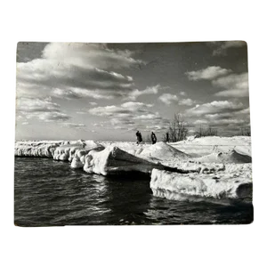 1950s Lake Michigan Large Black and White Mounted Photograph