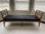 Biedermeier style Daybed open sides and slight curved side arms with ebony reeded side panels, and tapered legs....