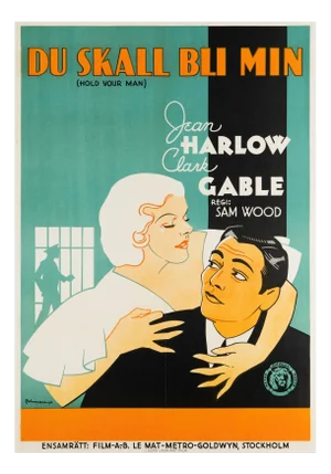 Hold Your Man Original Vintage Movie Poster by Eric Rohman, Swedish, 1933