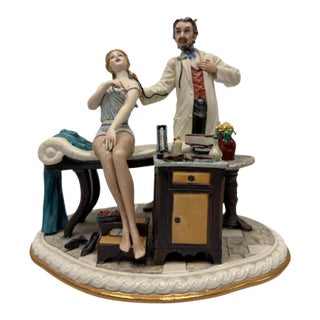 Vintage Mid-Century Italian Capodimonte Porcelain Sculpture "L'Ammalata" by Tiziano Galli for Rori Studio For Sale
