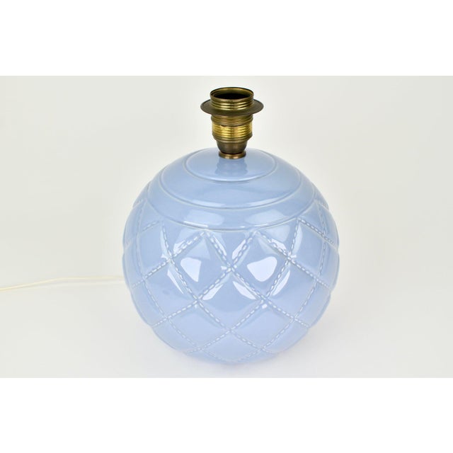 Vintage French Lilac Ceramic Table Lamp, 1950s For Sale - Image 4 of 6