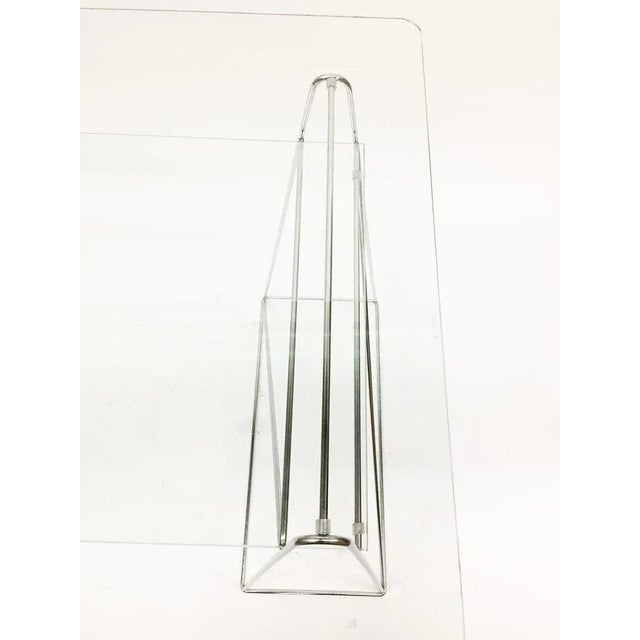 Trestle Leg Console Table / Desk With Two-Tiered Glass Top For Sale - Image 4 of 6