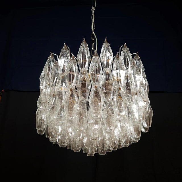 Vintage Polyhedron Murano Glass Chandelier in the style of Venini, Venice, Italy, 1960s For Sale - Image 10 of 18