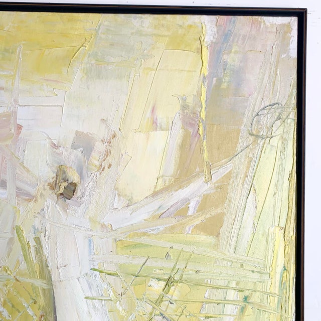 1980s 1980s Framed and Signed Abstract Oil Painted Painting by Barrel For Sale - Image 5 of 9