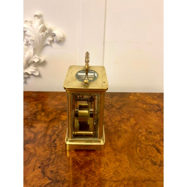 Antique French Brass Carriage Clock from Latshea & Sons Edinburgh, 1880 For Sale - Image 6 of 13