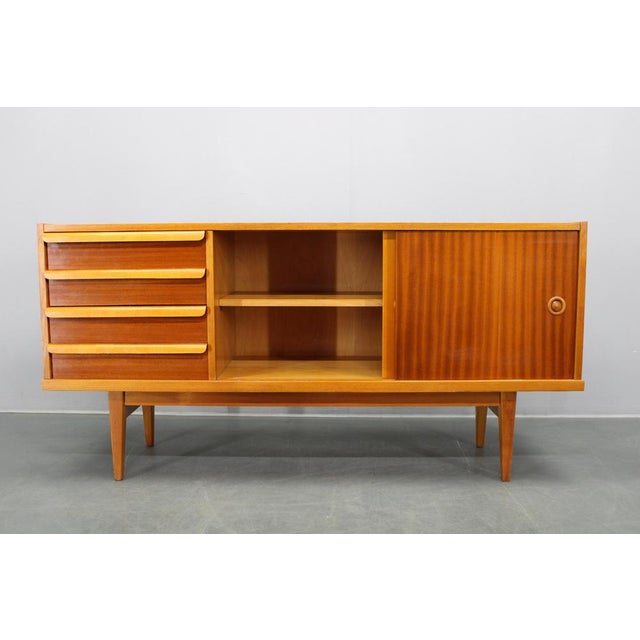 Mid-Century Teak and Maple Sideboard, Czechoslovakia, 1960s For Sale - Image 4 of 16