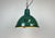 Industrial Green Enamel Factory Lamp, 1960s For Sale - Image 14 of 16