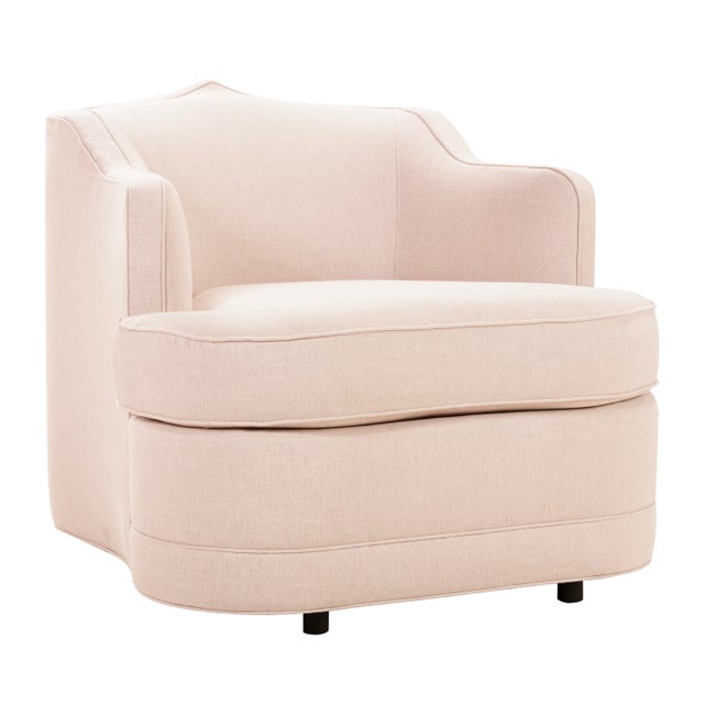 Textile Aveline Chair, Warm Blush Linen For Sale - Image 7 of 7