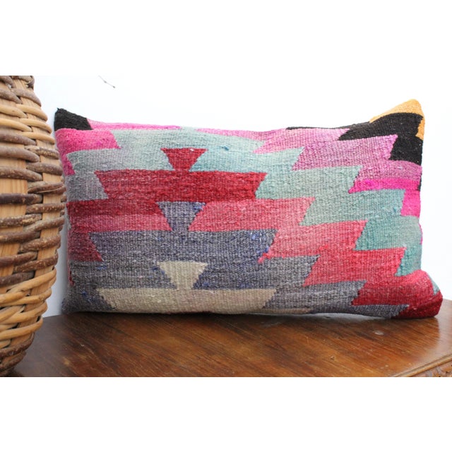 Turkish Kilim Decorative Pillow Cover - 14"x23" For Sale In Raleigh - Image 6 of 10