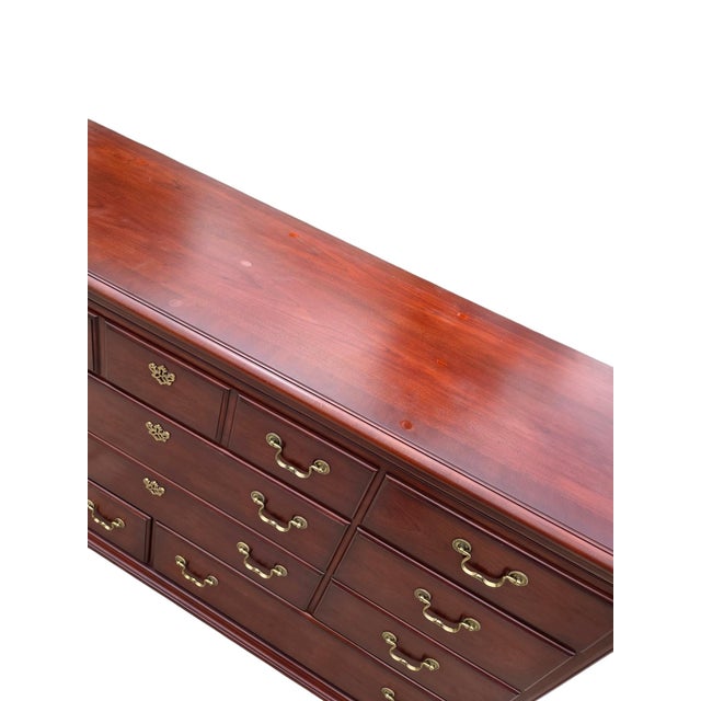 1990s Thomasville Collectors Cherry Dresser Chest of Drawers Chippendale For Sale - Image 10 of 18