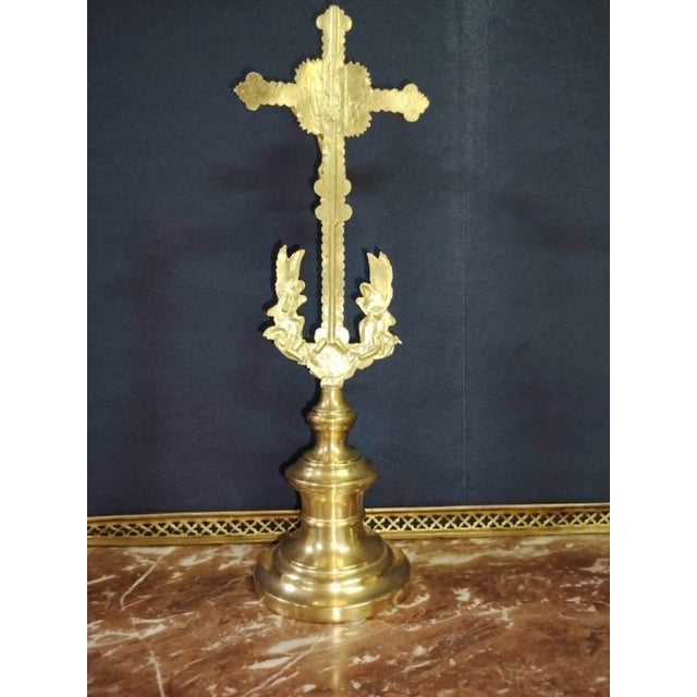 Gilt Bronze Altar Crosses, 19th Century, Set of 3 For Sale - Image 3 of 5